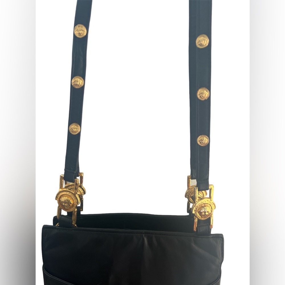 Gianni Versace Vintage Couture Black Gold Medusa Chain Mini bag - Picture 11 of 13